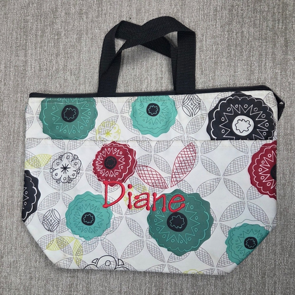 Thirty-One Thermal Tote Floral Medallion Insulated Lunch Bag DIANE Personalized